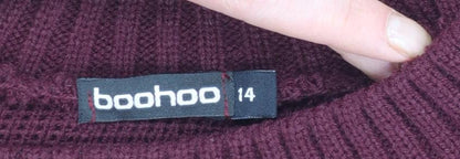 Boohoo Women’s Red Long Sleeve Knit Jumper Dress Size 14