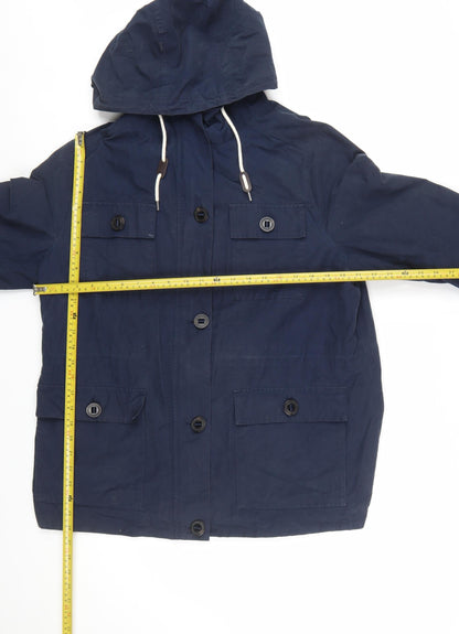 Marks and Spencer Women Blue Hooded Parka Jacket Size 18