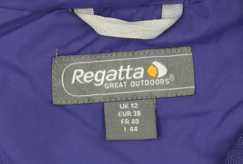 Regatta Womens Purple Hooded Waterproof Jacket UK 12