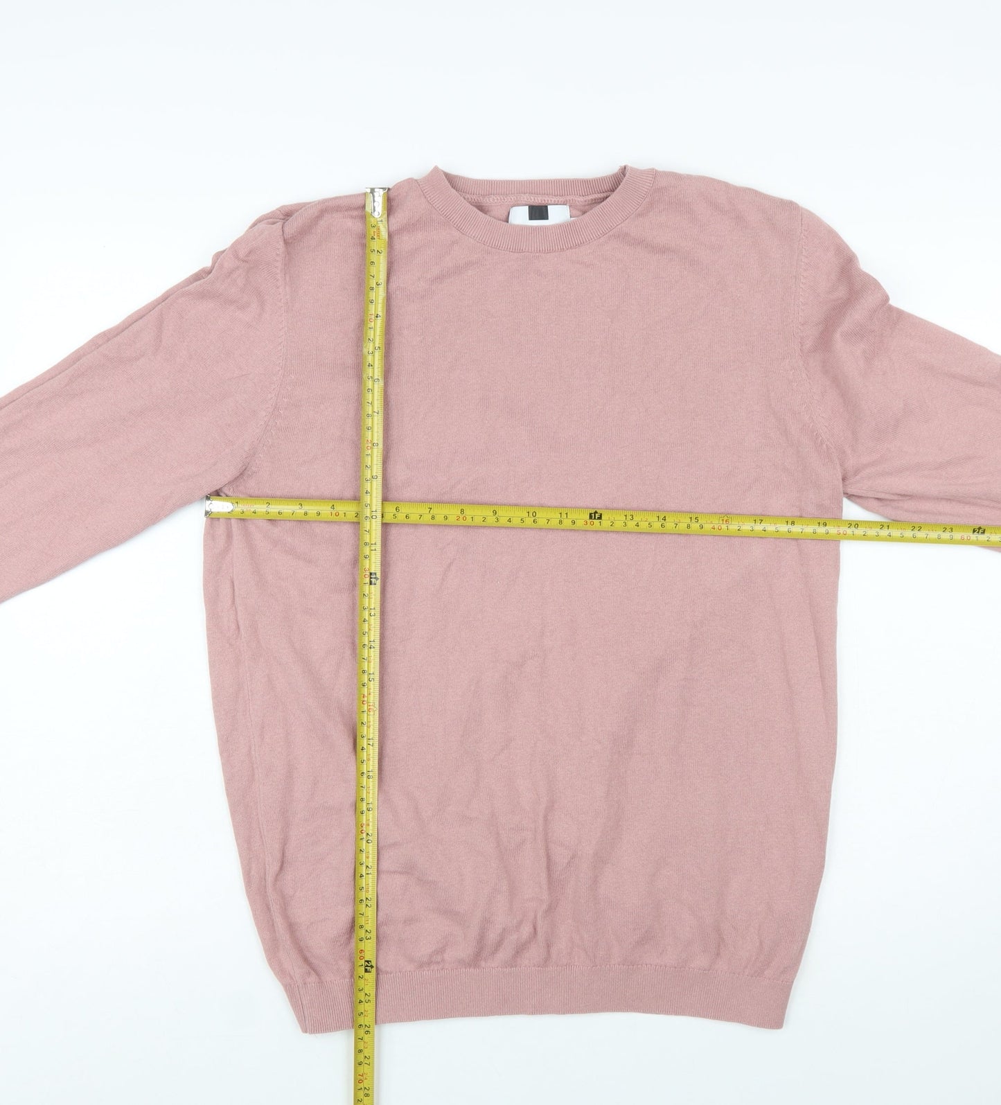 Topman Men's Pink Cotton Crew Neck Jumper Size L