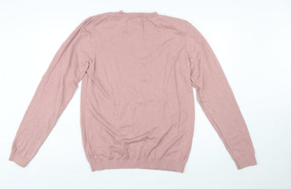 Topman Men's Pink Cotton Crew Neck Jumper Size L