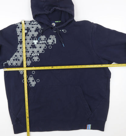 Manchester City Men's Navy 2XL Pullover Hoodie Cotton Blend Graphic