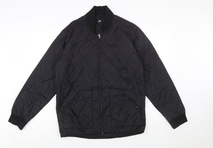 Edwin Men’s Black Quilted Nylon Zip Jacket Size M Casual