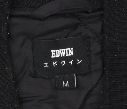 Edwin Men’s Black Quilted Nylon Zip Jacket Size M Casual