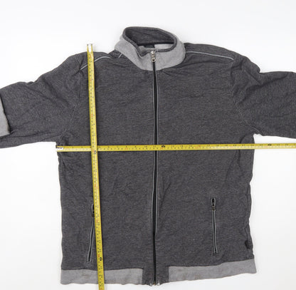 Hugo Boss Men's Grey Full Zip Regular Fit Sweatshirt XXL