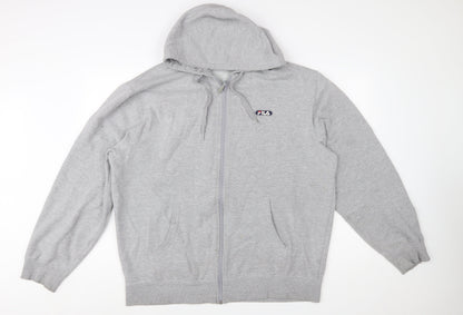FILA Men's Grey 2XL Full Zip Fleece Hoodie with Logo