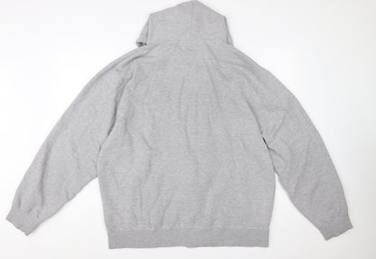 FILA Men's Grey 2XL Full Zip Fleece Hoodie with Logo