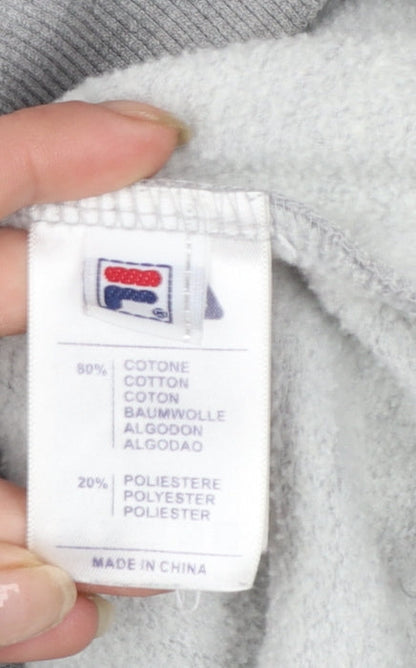 FILA Men's Grey 2XL Full Zip Fleece Hoodie with Logo