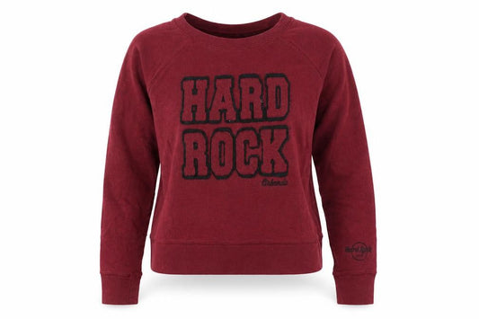 Hard Rock Cafe Womens Red Pullover Sweatshirt Small Cotton Blend