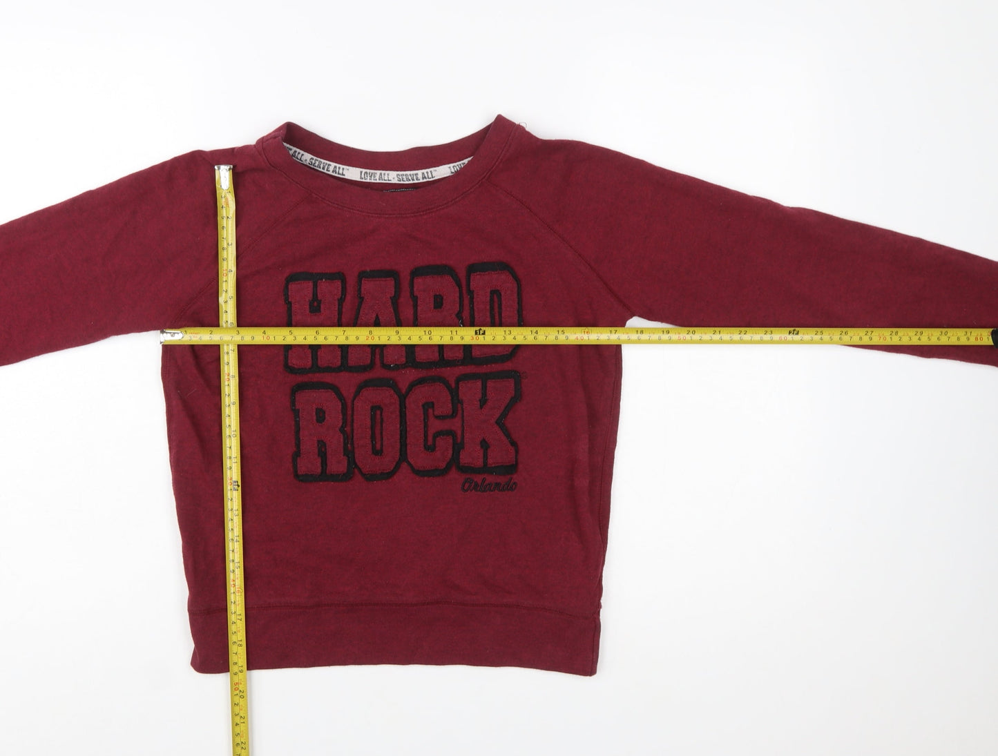 Hard Rock Cafe Womens Red Pullover Sweatshirt Small Cotton Blend