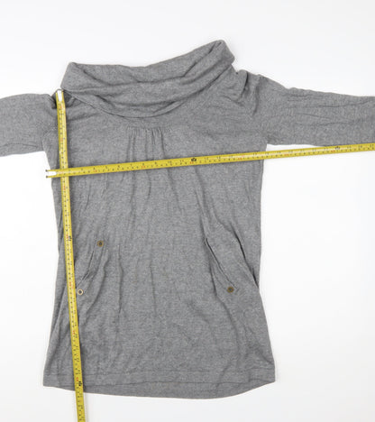 Wallis Women's Grey Cowl Neck Tunic Jumper Size 14