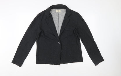 Hush Women Black Single-Breasted Blazer S/M Classic Wool Blend Jacket