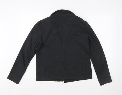 Hush Women Black Single-Breasted Blazer S/M Classic Wool Blend Jacket
