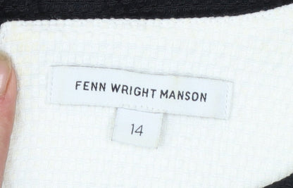 Fenn Wright Manson Women Black Size 14 Lace Knee Length Sheath Dress