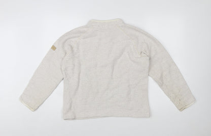 Weird Fish Women's Ivory 1/4 Zip Knit Sweatshirt Size L