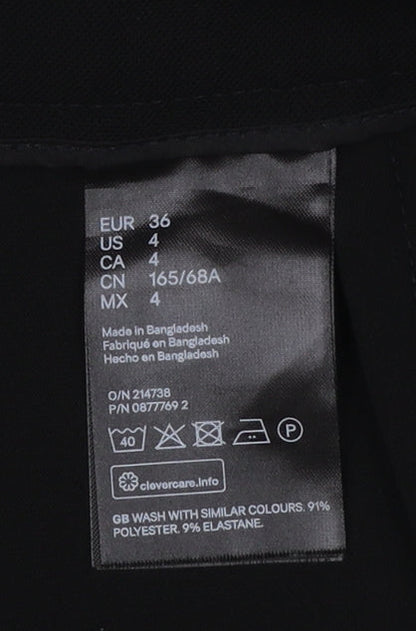 H&M Women Black Size 8 Straight Leg Stretch Trousers