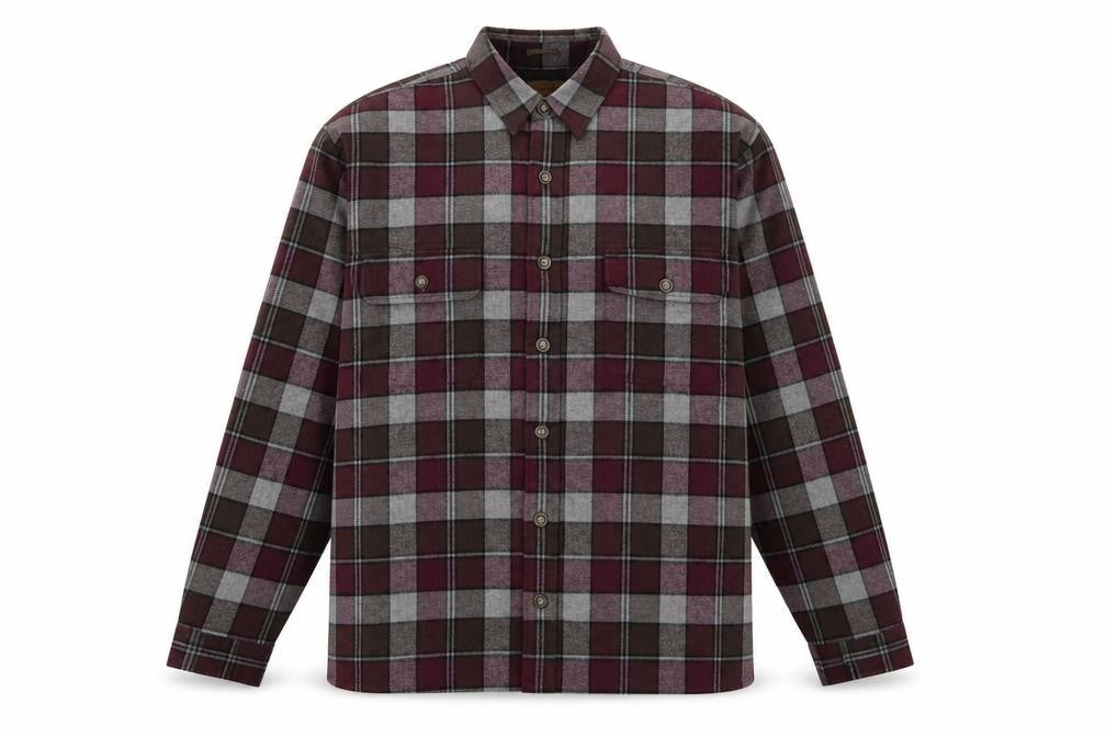 St. John's Bay Men's Brown Plaid Flannel Lined Shirt Size L