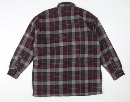 St. John's Bay Men's Brown Plaid Flannel Lined Shirt Size L
