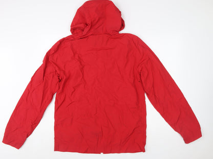 Jack Wills Men’s Red Hooded Windbreaker Jacket Size M Nylon Lightweight