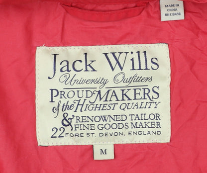 Jack Wills Men’s Red Hooded Windbreaker Jacket Size M Nylon Lightweight