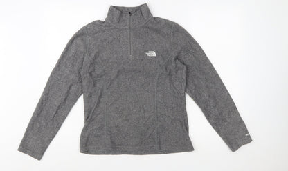 The North Face Women's Grey Fleece Pullover Sweatshirt M 1/2 Zip