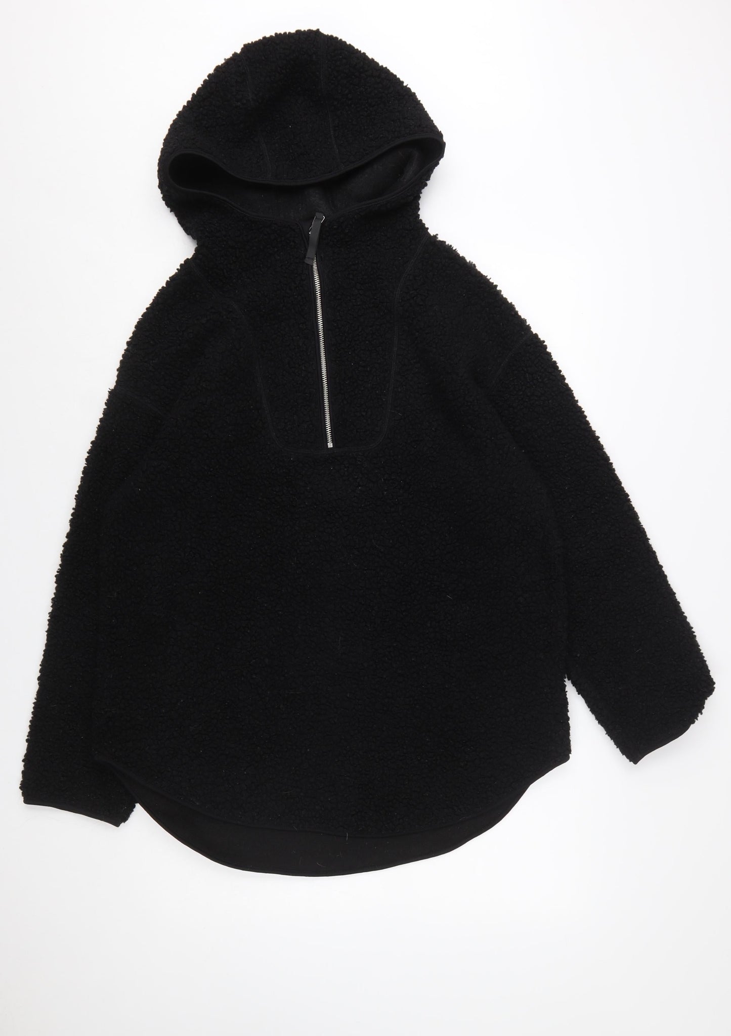H&M Women’s Black Fleece Half Zip Hoodie Size 12 Polyester Warm