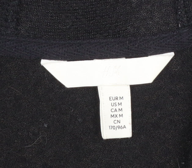 H&M Women’s Black Fleece Half Zip Hoodie Size 12 Polyester Warm