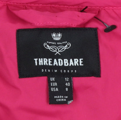 Threadbare Women's Pink Quilted Mid-Length Jacket Size 12