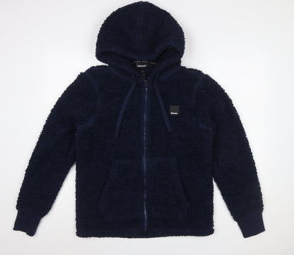 Bench Men's Blue Fleece Hooded Full Zip Jacket Size S