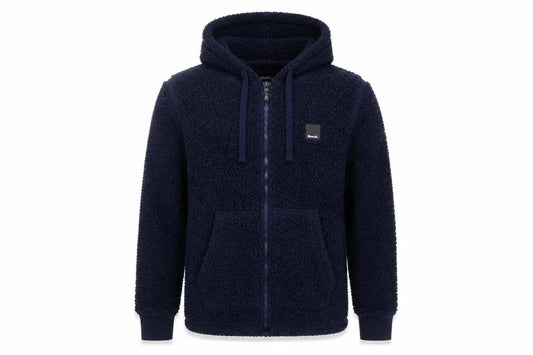 Bench Men's Blue Fleece Hooded Full Zip Jacket Size S