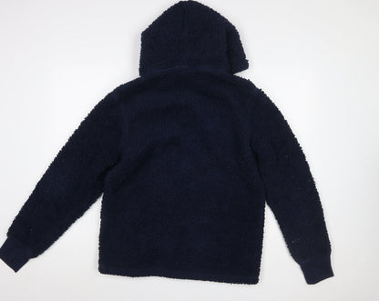 Bench Men's Blue Fleece Hooded Full Zip Jacket Size S