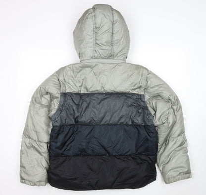 Everest Bay Women's Grey Blue Puffer Jacket Size S Hooded Down Coat