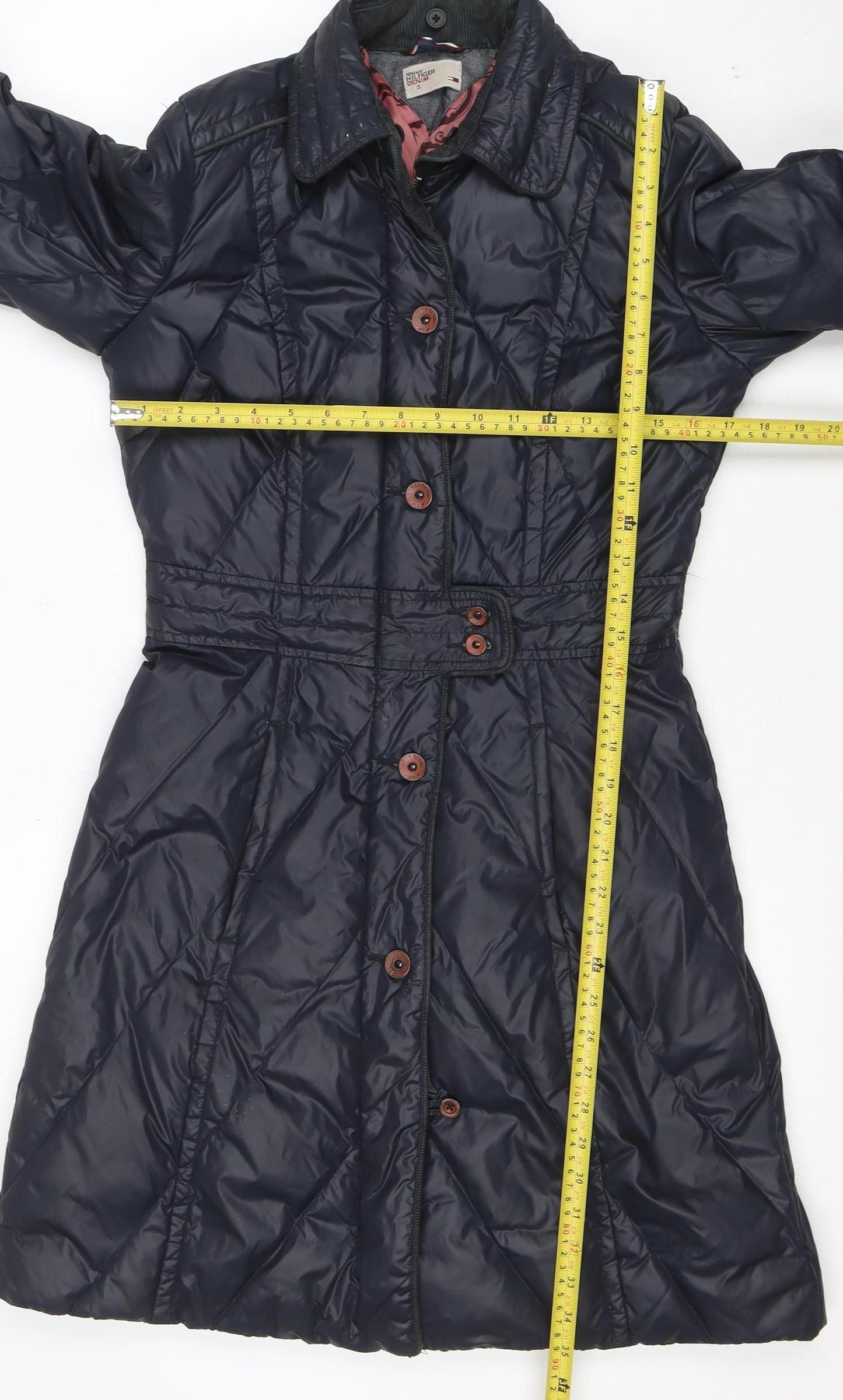 Tommy Hilfiger Denim Women's Blue Long Puffer Coat Size S