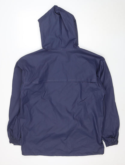Eddie Bauer Women's Blue Waterproof Hooded Rain Coat Jacket M