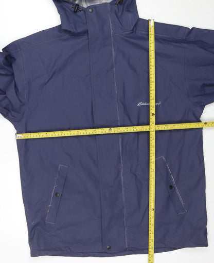 Eddie Bauer Women's Blue Waterproof Hooded Rain Coat Jacket M