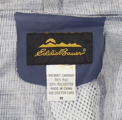 Eddie Bauer Women's Blue Waterproof Hooded Rain Coat Jacket M