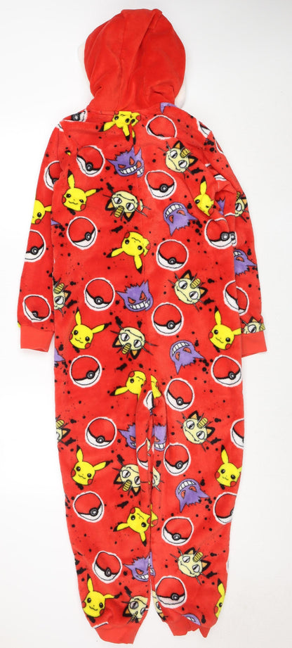 George Boys Red Pokémon Fleece Hooded Onesie 10-11 Years