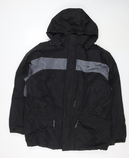 TOUCH 9 Men's Black XL Hooded Waterproof Nylon Jacket