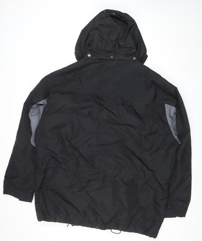 TOUCH 9 Men's Black XL Hooded Waterproof Nylon Jacket