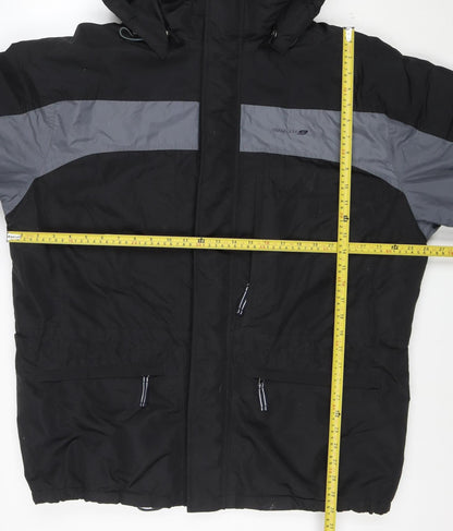 TOUCH 9 Men's Black XL Hooded Waterproof Nylon Jacket