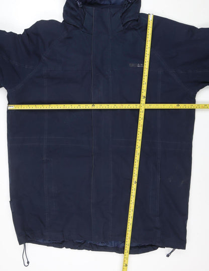 Mountain Warehouse Mens Blue XL Hooded Parka Jacket Waterproof Warm