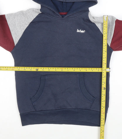 Lee Cooper Boys Blue Colourblock Pullover Hoodie 9-10 Years