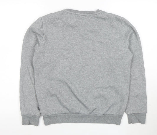 Puma Womens Grey XS Crew Neck Sweatshirt with Logo Print