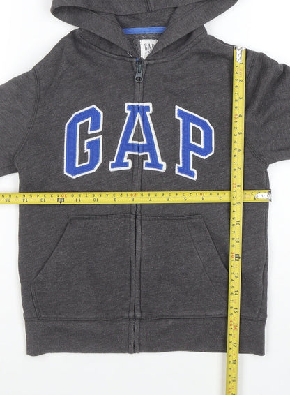 GAP Boys Charcoal Full Zip Hoodie Size 6-7 Years Cotton Blend
