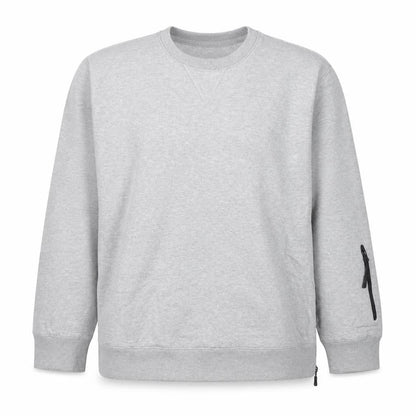 Addict Men's Grey XL Pullover Crew Neck Sweatshirt with Zip Pocket