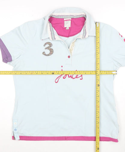 Joules Women’s Blue Polo Shirt Size 16 Classic Cotton Top