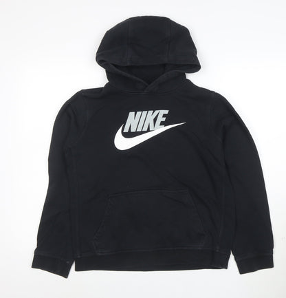 Nike Womens Black Pullover Hoodie XL Cotton Blend Logo Print