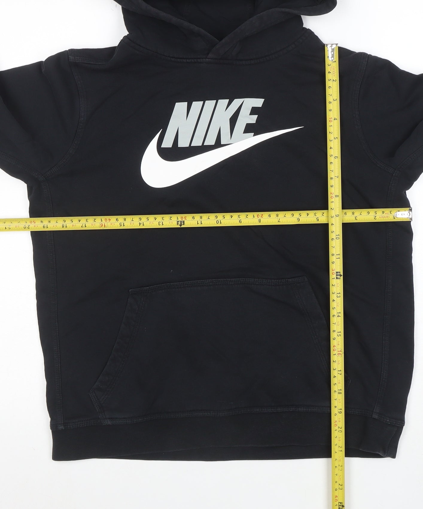 Nike Womens Black Pullover Hoodie XL Cotton Blend Logo Print