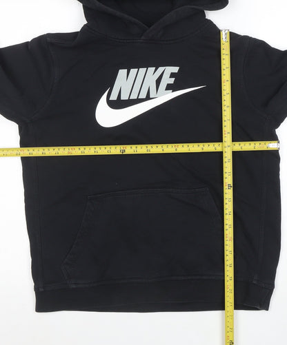 Nike Womens Black Pullover Hoodie XL Cotton Blend Logo Print