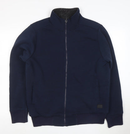 Dissident Men's Blue Full Zip Fleece Lined Sweatshirt Size L
